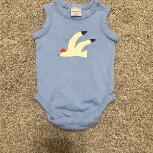Hanna Andersson Sky Blue Baby Onesie with Bird Design